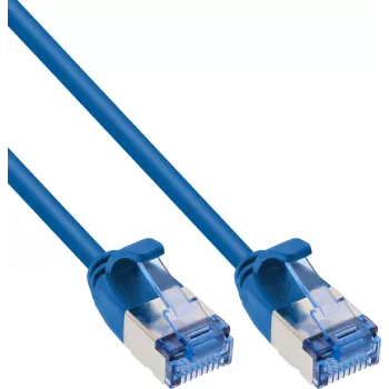 InLine® Slim patchkabel, U/FTP PiMf, Cat.6A, blauw, 3 m