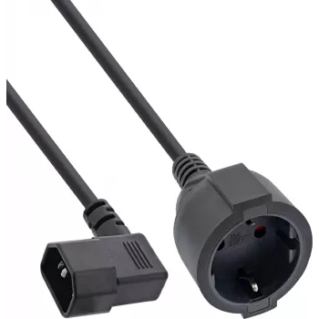 InLine® netadapterkabel, IEC C14 met schroefdraad naar randaarde stopcontact, 0,5 m