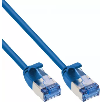 InLine® Slim patchkabel, U/FTP PiMf, Cat.6A, blauw, 7,5 m