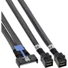 InLine® MCIO-kabel, MCIO x8 naar 2x MiniSAS-HD SFF-8643, 1 m