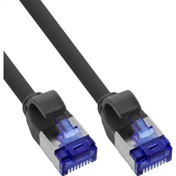 INLINE B-74901S Slim Cat.6A S/FTP LSZH patchkabel, 1m, zwart, 125-pack