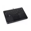 Perixx PERIBOARD-510 H PLUS UK mini-USB-toetsenbord met touchpad en 2-poorts USB-hub, zwart