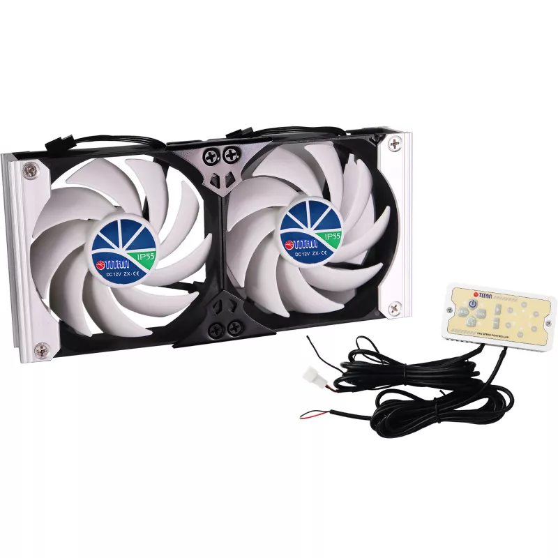 Titan TTC-SC20(A)/V2+ dubbele koelkastventilator 92x25mm IP55 met timer en gelijkrichter