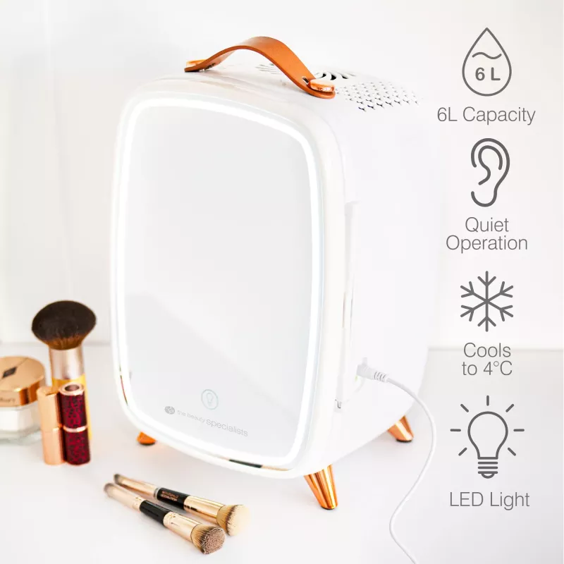 Rio FRBM-EU/1,0 6L Beauty-skincare-koelkast met LED-spiegel wit
