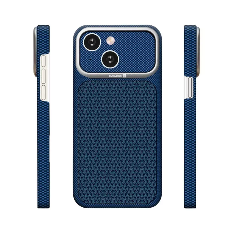 Evelatus Apple iPhone 15 Carbon Premium Edition MagSafe-hoes Mitternachtsblau