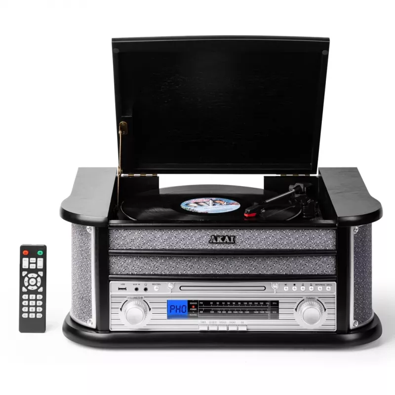 AKAI ATT-350CC platenspeler met CD, cassette, USB-opname en AM/FM-radio