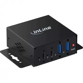InLine USB 3.2 Industriële hub, 4 poorten, 2x USB-A, 2x USB-C (35396H)