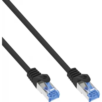 INLINE B-72601S 80-pack Cat.6A S/FTP LSZH patchkabel, CCA, zwart, 1 m