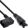 InLine® netkabel, C14 bus haaks naar C5 stekker, zwart, 2 m