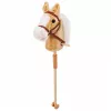 LEAN TOYS stokpaard met galop- en hinnikgeluiden, beige, 100 cm