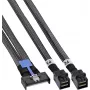 InLine® MCIO x8 naar 2x MiniSAS-HD SFF-8643 kabel, 0,5 m, zwart