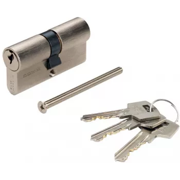 PSG 63.63030.MN Euro-profiel dubbelcilinderslot, massief messing, satijn nikkel, 30/30 mm, 3 sleutels