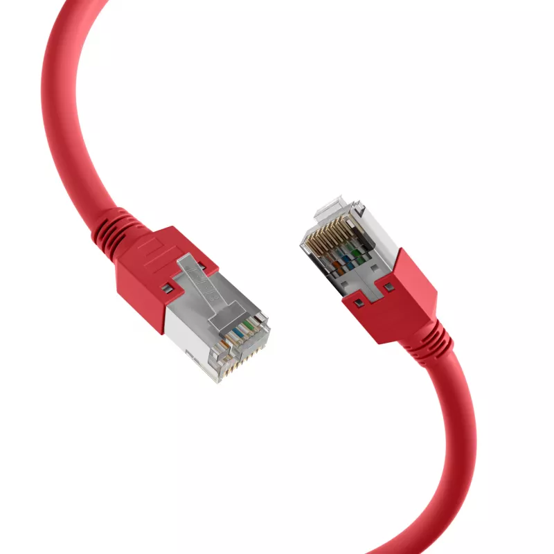 EFB Elektronik K2793.0,50 RJ45 crossover patchkabel Cat.5e SF/UTP, Hirose TM11, Draka UC300, 0,5 m, rood
