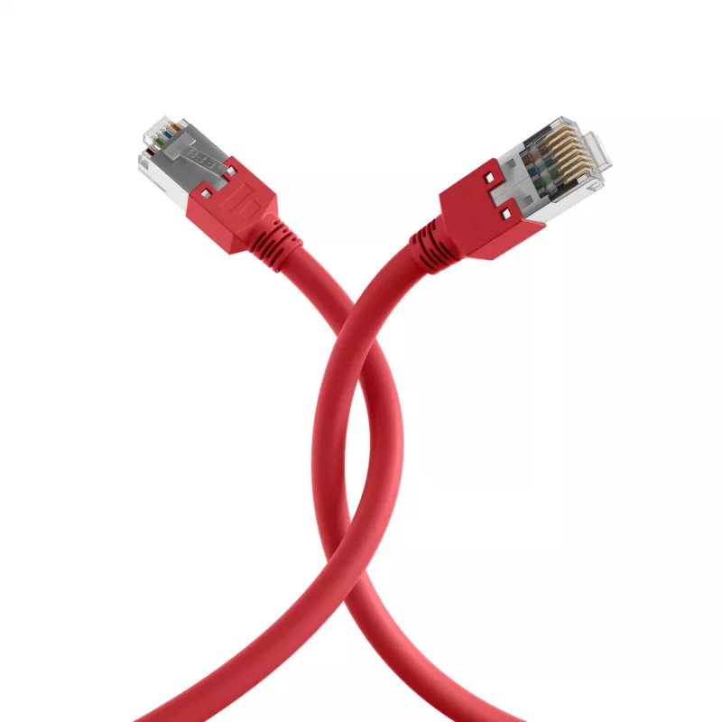 EFB Elektronik K2793.0,50 RJ45 crossover patchkabel Cat.5e SF/UTP, Hirose TM11, Draka UC300, 0,5 m, rood