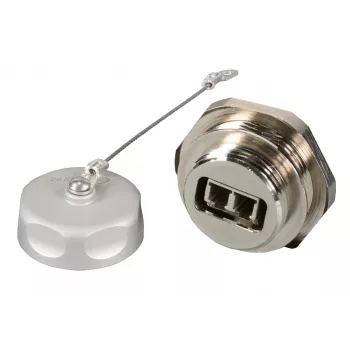 EFB Elektronik IP67DFKLCDM LC-duplex doorvoerkoppeling, metalen behuizing, keramische huls, M25