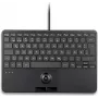 PERIX PERIBOARD-427 H DE bedrade USB-minitoetsenbord met geïntegreerde trackball en achtergrondverlichting, zwart
