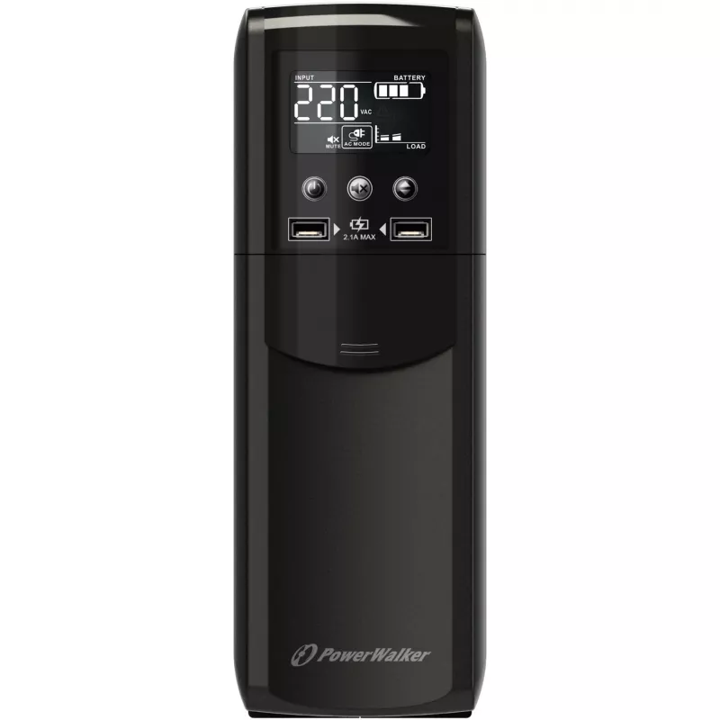 PowerWalker VI 800 CSW line-interactive UPS - 800VA/480W, 2 Schuko-stopcontacten, AVR, USB