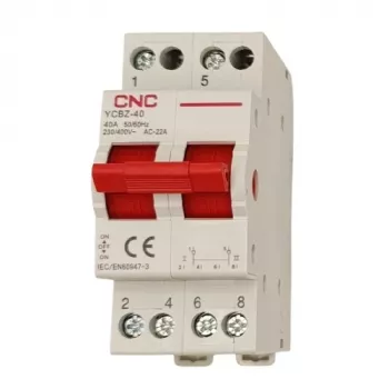 CNC EL240364 modulaire omschakelaar YCBZ-40, 2-polig, 40 A, 1-0-2, DIN-railmontage