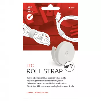 LABEL THE CABLE LTC PRO rolband, dubbelzijdige klittenbandrol, 25 m wit