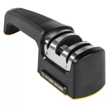 Work Sharp keukenmessenslijper met doortrekmechanisme, 2-traps, hardmetaal & keramiek, zwart/zilver