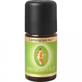 PRIMAVERA biologische lemongras etherische olie 5 ml – 100% puur, NATRUE-gecertificeerd, frisse citroengeur voor aromatherapie