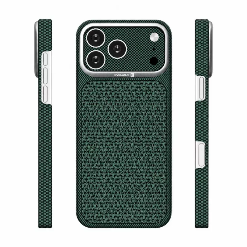 Evelatus Apple iPhone 17 Pro Max Carbon Premium Edition MagSafe-hoesje groen