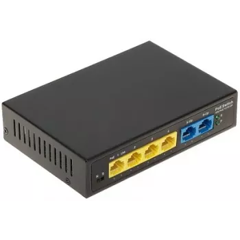 POE-switch GTX-A1-06-42-V2, 4-poorts Fast Ethernet unmanaged PoE+ netwerkswitch