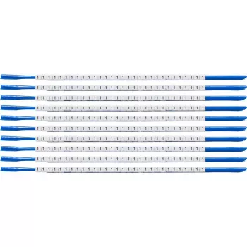 Brady SCN-07-1 clip-huls kabelmarker, opschrift 1, wit, voor kabeldiameter 1,9-2,4 mm, 300 stuks