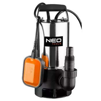 NEO TOOLS 04-736 dompelpomp voor vuil water 1100W, 15000 L/u, 10 m opvoerhoogte, rvs, vloterschakelaar