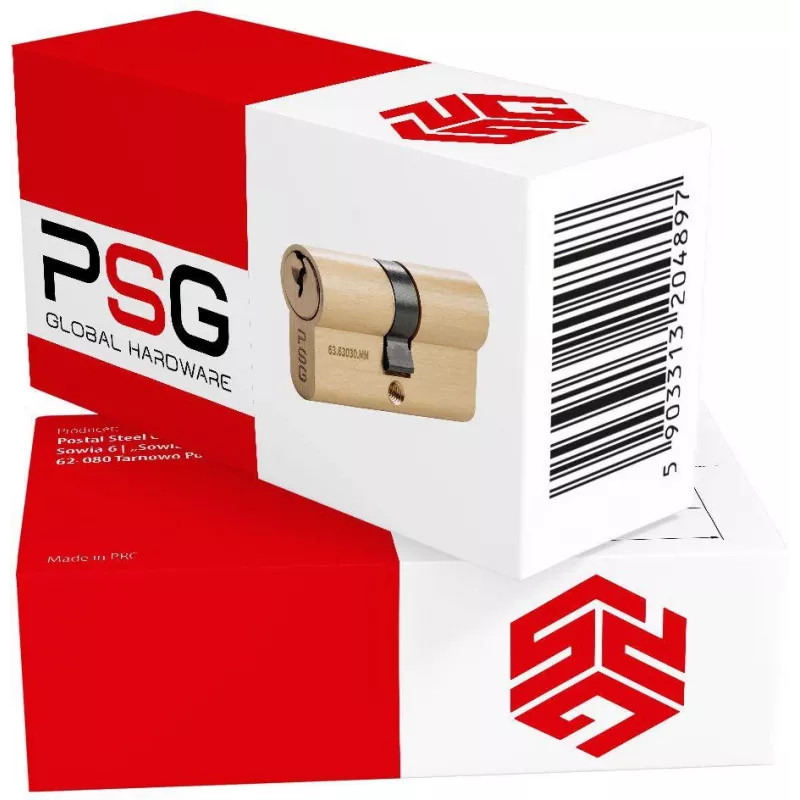 PSG 63.63030.MM messing Euro-profiel dubbelcilinderslot 30/30 mm