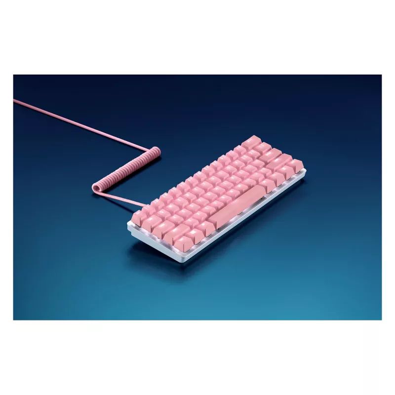 Razer PBT Keycap + Coiled Cable Upgrade Set, Doubleshot-PBT, USB-C-naar-USB-A-spiraalkabel, Quartz Pink (RC21-01491000-R3M1)