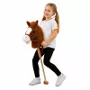 LEAN TOYS stokpaard met galop- en hinnikgeluiden, bruin, 100 cm