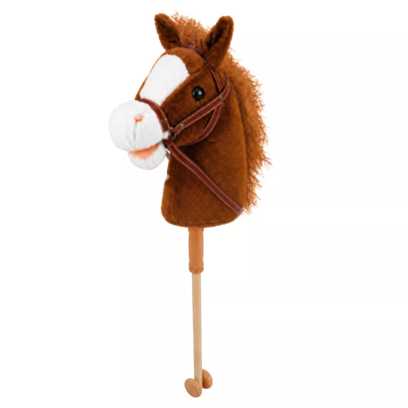 LEAN TOYS stokpaard met galop- en hinnikgeluiden, bruin, 100 cm