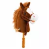 LEAN TOYS stokpaard met galop- en hinnikgeluiden, bruin, 100 cm