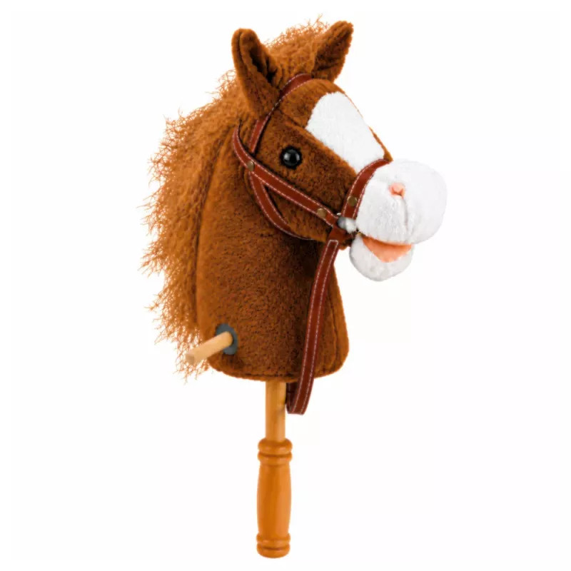 LEAN TOYS stokpaard met galop- en hinnikgeluiden, bruin, 100 cm