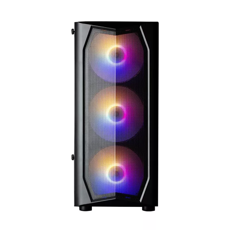 Zalman N4 Rev.1 mid-tower ATX-behuizing met 6 ARGB-ventilatoren, gehard glas, zwart