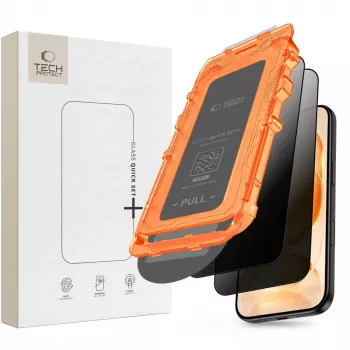 Tech-Protect Quick Set Spy+ Privacy gehard glas displayschermbescherming 2-pack voor iPhone 18 Pro