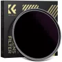 KF Concept ND100000 zonnefilter 62mm, 16.6 stops, OD 5.0, AGC optisch glas, nanocoating, aluminium frame