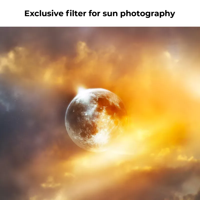 KF Concept ND100000 zonnefilter 62mm, 16.6 stops, OD 5.0, AGC optisch glas, nanocoating, aluminium frame