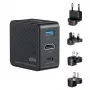 UNITEK P1242ABK01 GaN 3-in-1 reis-oplader-hub 65W met 4K@60Hz HDMI, USB-A en USB-C