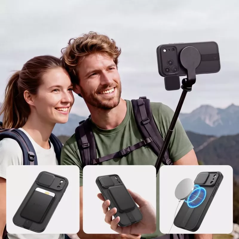 TECH-PROTECT KEVLAR AURA iPhone 17 Pro / 18 Pro hoesje mat zwart