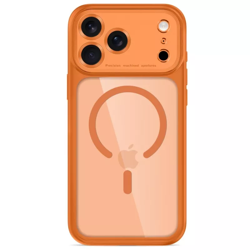 Tech-Protect MagPeak MagSafe CC hoesje voor iPhone 17 Pro Max / 18 Pro Max - Cosmic Orange/transparant