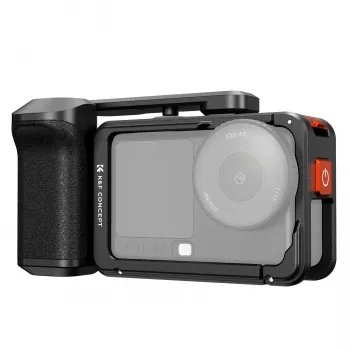 KF camera-cage-beugel met handgreep voor DJI Osmo Action 6 / Action 5 / Action 4 / Action 3, aluminiumlegering, zwart, KF12.0036