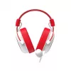 HAV H2002d bedrade gaming-headset met 50-mm-drivers, RGB-LED, geluidsisolerende microfoon, wit/rood