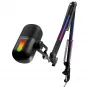Rampage ARPEJ gaming-condensatormicrofoon op giek, RGB, zwart