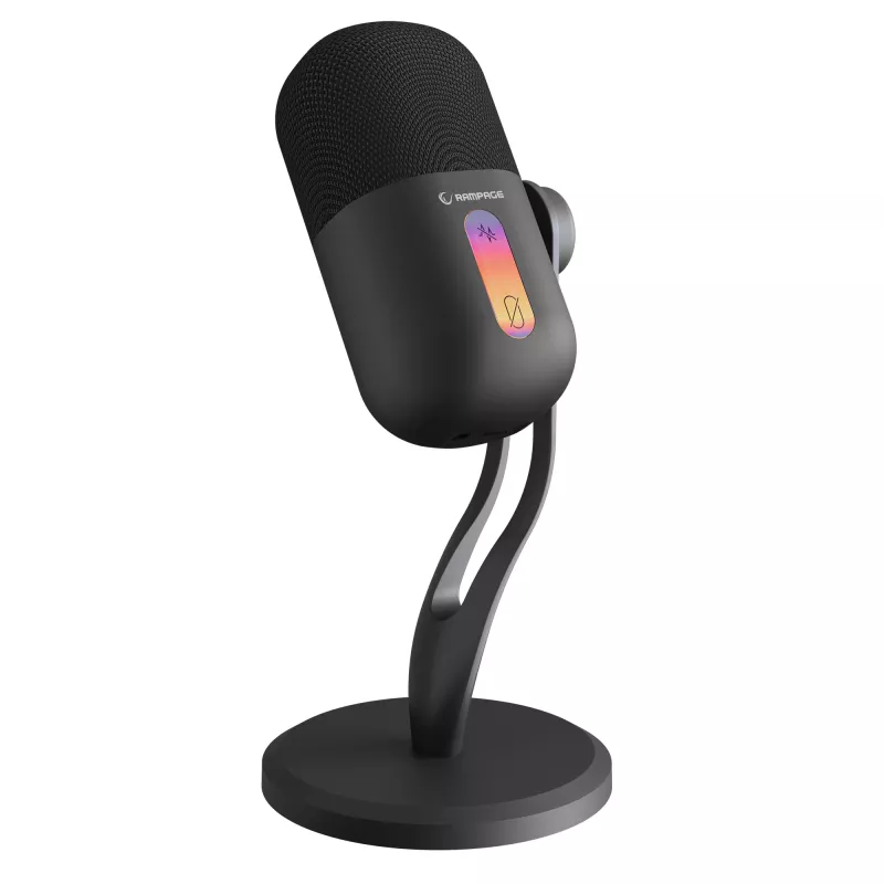 Rampage ARPEJ gaming-condensatormicrofoon op giek, RGB, zwart