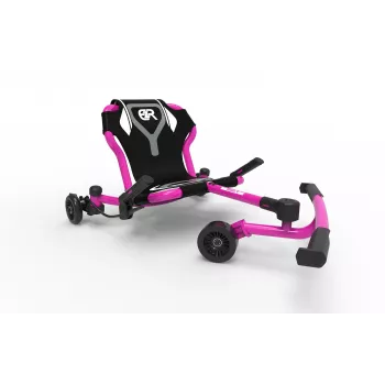 EzyRoller Drifter X roze drifting ride-on gokart voor kinderen 6-14 jaar, voetbediend, verstelbare lengte 73-107 cm, max. 70 kg, handrem, PU-wielen