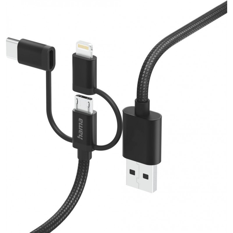 Hama 00201536, 1,5 m, USB A, USB C, USB 2.0, 480 Mbit/s, zwart
