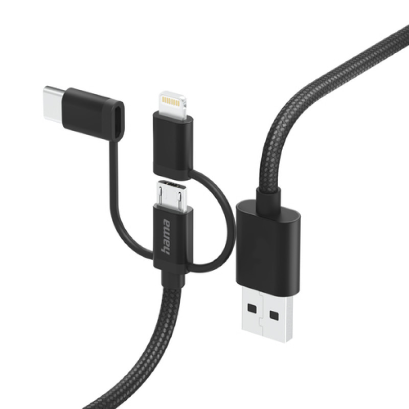 Hama 00201536, 1,5 m, USB A, USB C, USB 2.0, 480 Mbit/s, zwart