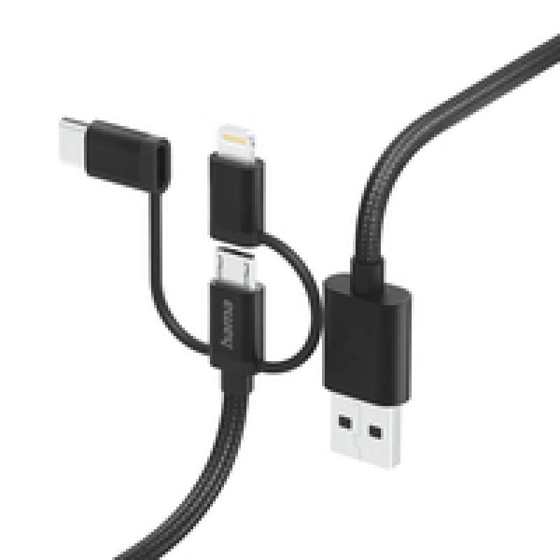Hama 00201536, 1,5 m, USB A, USB C, USB 2.0, 480 Mbit/s, zwart